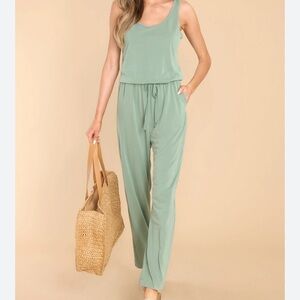 Worn Once Sage Green Jumpsuit